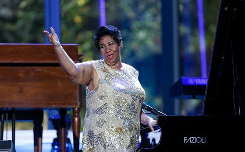 Aretha Franklin vystoupí na Mezinárodním koncertu jazzového dne Bílého domu v roce 2016.