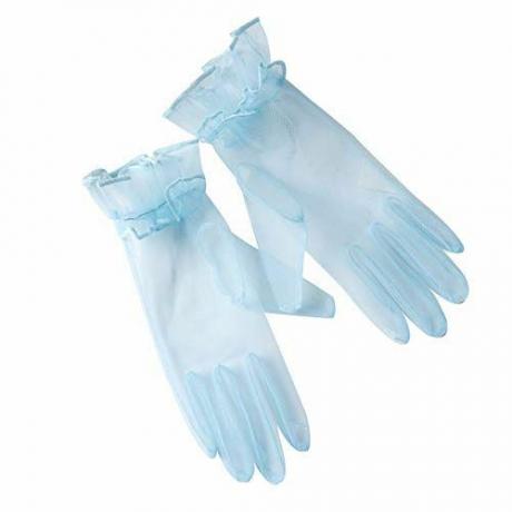 Krátké rukavice ve světle modré barvě