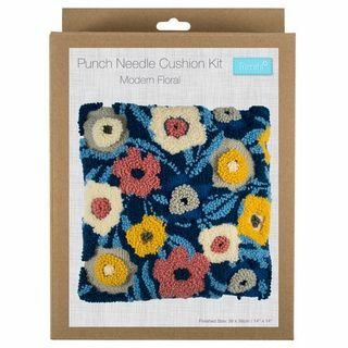 Punch Needle Kit Polštář moderní květinový