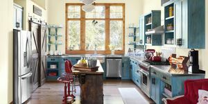 junk gypsy blue rustikální kuchyně