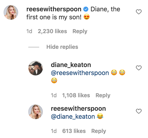 reese witherspoon zavolala na instagram diane keaton a fanoušci to úplně ztratili