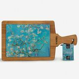 Keramická a dubová servírovací deska Almond Blossom Van Gogh 34,5 cm