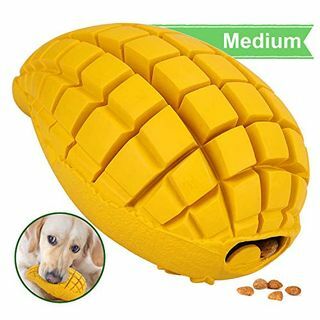 Pet-Fun Medium Mango - Bezpečná zábava Odolná gumová psí žvýkací hračka pro nudu, prakticky nezničitelný léčivý dávkovač, dlouhotrvající pomalý krmítko, tvrdá silná zubatá hračka pro střední / malé psy
