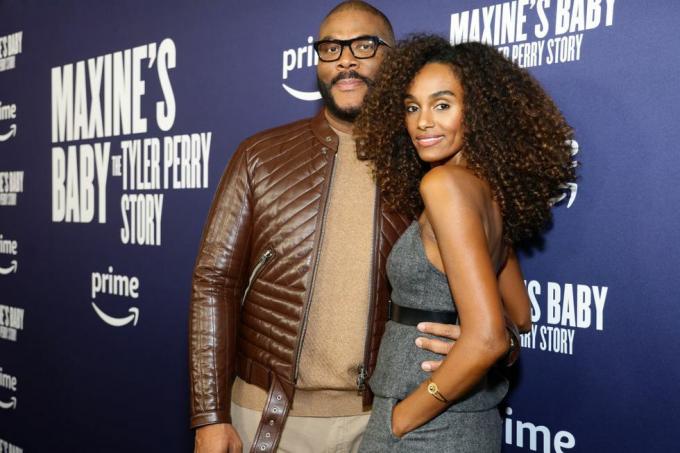 l r tyler perry a gelila bekele se zúčastní speciálního promítání příběhu Maxines baby a tyler perry v podání amazon studios v centru umění rialto dne 8. listopadu 2023 v Atlantě, Gruzie foto od carol lee rosegetty images for amazon ateliéry