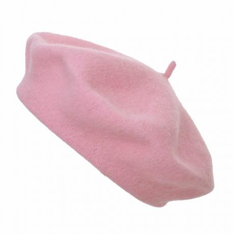 Růžový baretový klobouk