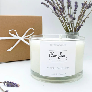 3 Wick Jumbo Candle – fialová a sladký hrášek