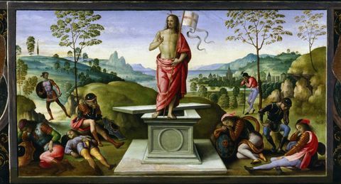 Perugino vzkříšení Krista 1495 velikonoční malování