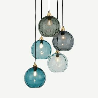 Cluster Light, Blue Multi & Brass