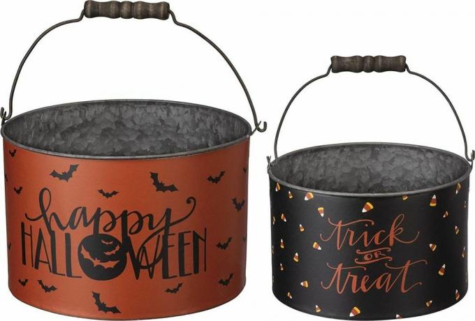 Halloweenské kovové kbelíky
