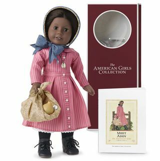 americká dívka panenka originální postavy addy walker a kniha zobrazena s retro krabicí a doplňky