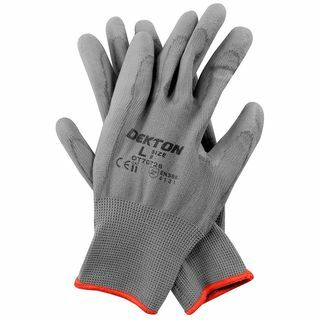 Pracovní rukavice potažené PU v šedé barvě