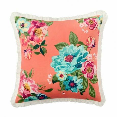 Korálový květinový dekorativní polštář Pioneer Woman