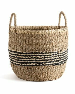 Kulatý tkaný košík z mořské trávy Keita