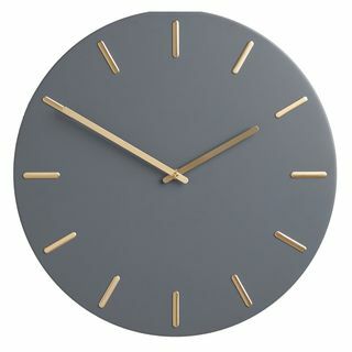 Arne Brass Dial Analogové nástěnné hodiny, 45cm, Fjord Blue