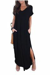 Dámské ležérní dlouhé šaty v černé barvě