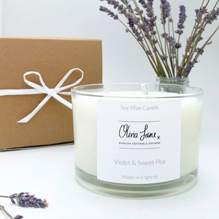 3 Wick Jumbo Candle – fialová a sladký hrášek