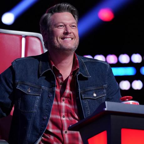 Trenér a zpěvák country hudby blake Shelton s manželkou Gwen stefani v roce 2022 během konkurzů