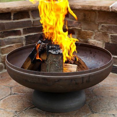 Ocelová mísa na oheň na dřevo